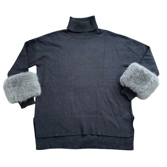 Saks Fifth Avenue dark gray turtleneck knit sweater size S - Picture 9 of 9